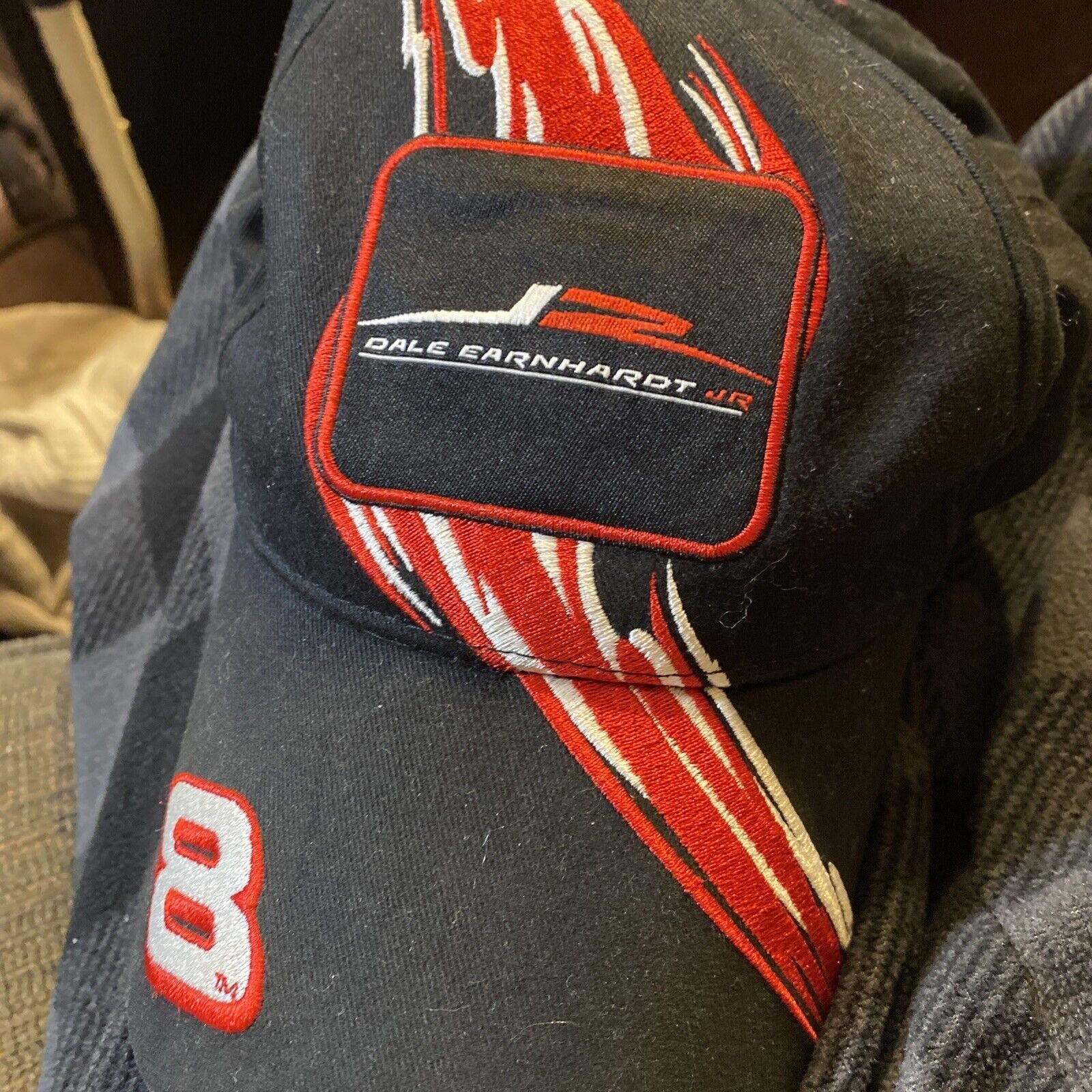 Dale Earnhardt Jr Flame Hat Winner’s Circle Adjustable Black Red Hat Cap